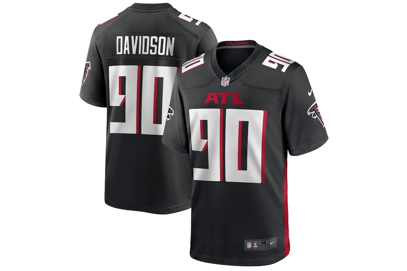 Men Atlanta Falcons #90 Marlon Davidson Nike Black Player Game NFL Jersey